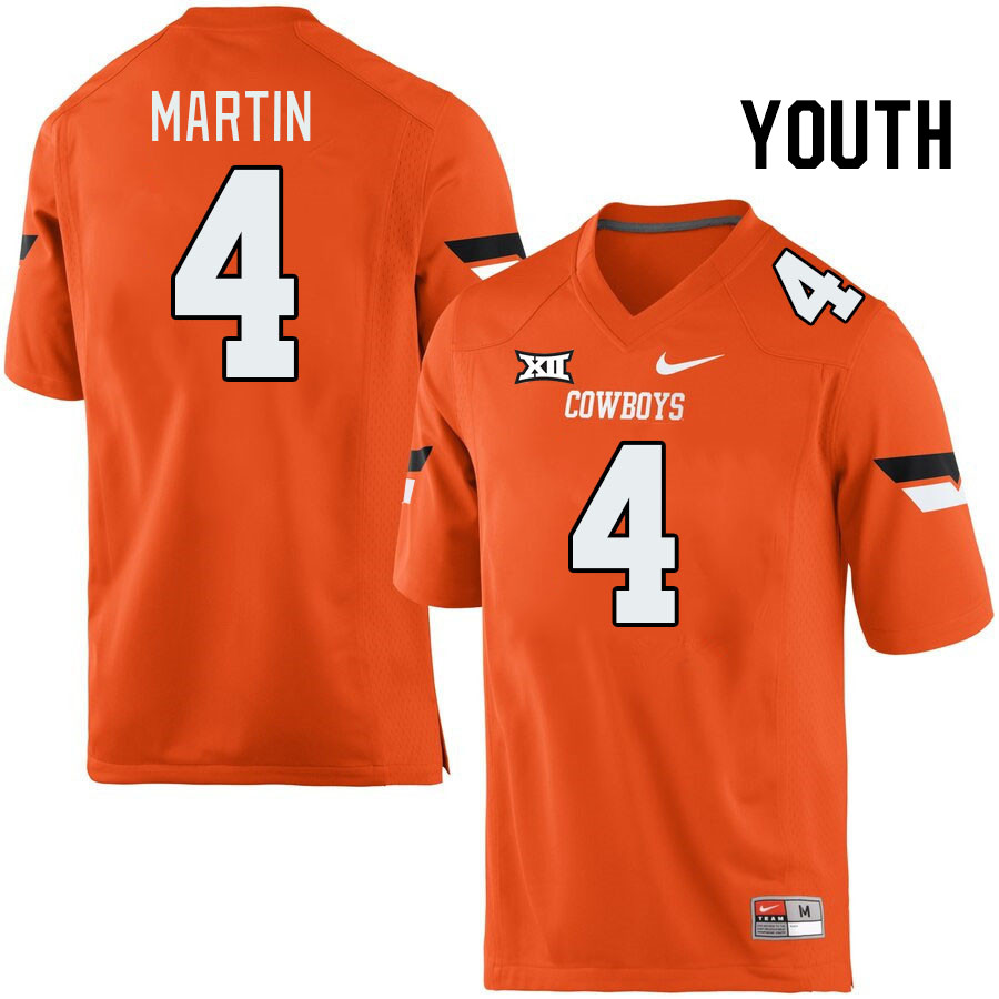 Youth #4 Nick Martin Oklahoma State Cowboys College Football Jerseys Stitched-Retro Orange